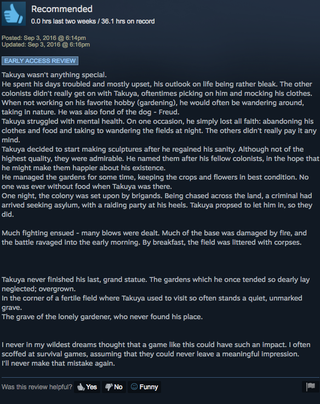 Illustration for article titled Rimworld, As Told By Steam Reviews